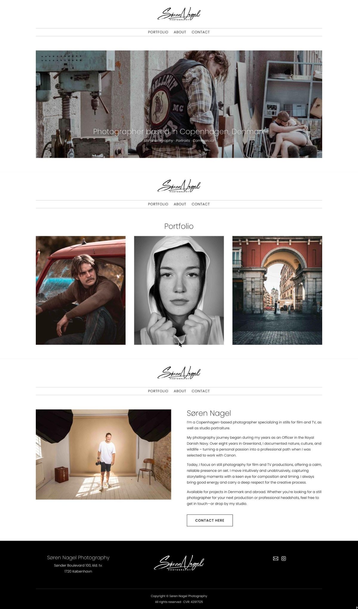 Forsiden af nagel.dk på computer – ny portfolio-hjemmeside til fotograf Søren Nagel